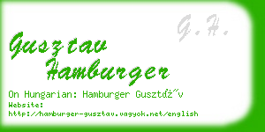 gusztav hamburger business card